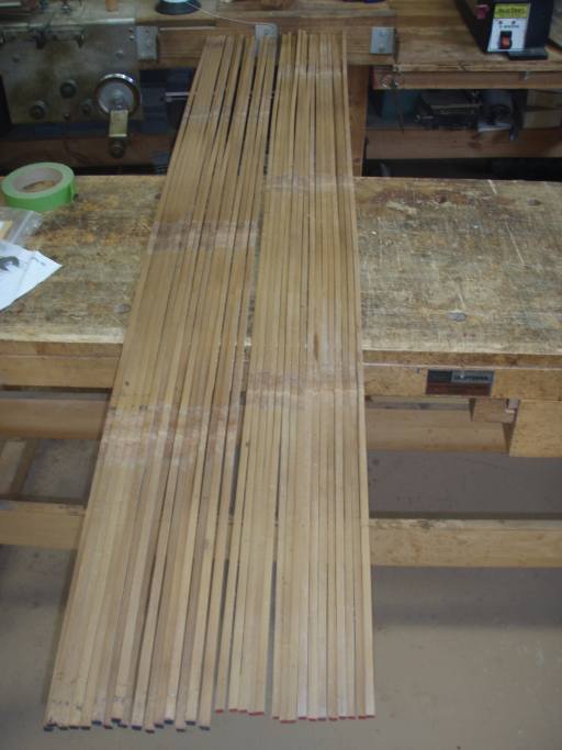 Strips Sawn using Heritage Bamboo Band Saw Jig